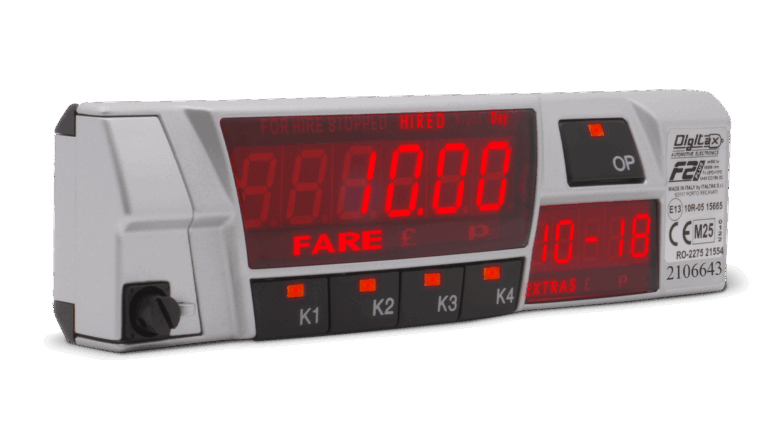 Digitax F2 Plus taximeter — manufacturer product photograph